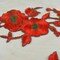 1 Pair Dark Red Flower Applique with Antique Gold Embroidery and Iron On Backing